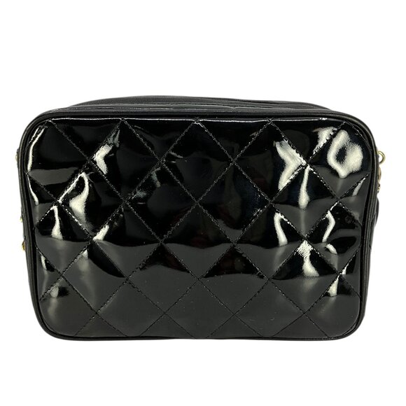 Chanel Vintage Quilted Patent Leather Tassel Camera Bag - Picture 4 of 8
